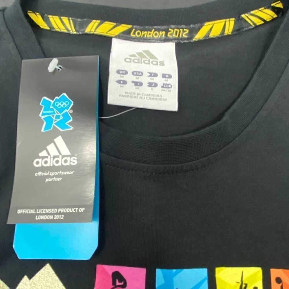 2012 LONDON OLYMPICS OFFICIAL SHIRT ADIDAS®  MENS MEDIUM - BLACK